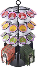 Coffee Pod Holder for Keurig & Tea Bag Organizer, K-Cup Holder Compatible with 36 K-Cups Pods, 60 Tea Bags, Spins 360-Degrees Carousel Stand, Coffee Pod Tea Bag Storage Stand Organizer for Countertop