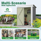 Flamaker 5x3 FT Storage Shed Waterproof Metal Garden Shed with Lockable Door Utility Tool Shed Outdoor Storage for Backyard, Patio and Lawn, Grey