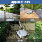janz 20" Pressure Washer Surface Cleaner with 4 Wheels,Dual Handle,Stainless Steel Housing, 4 Replacement Nozzles and 2 Hose Adapters,Ideal for Driveways, Sidewalks,Patios,Decks Cleaning
