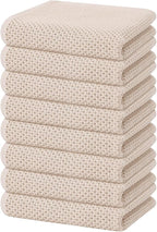 Homaxy 100% Cotton Waffle Weave Kitchen Dish Towels 8-Pack, Beige | 13 x 28 Inches, Ultra Soft Absorbent Dish Towels, Quick Drying Cleaning Towels