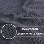 Homaxy 100% Cotton Waffle Weave Kitchen Dish Towels 6-Pack, Dark Grey | 13 x 28 Inches, Ultra Soft Absorbent Dish Towels, Quick Drying Cleaning Towels