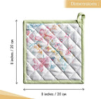 Maison d' Hermine Pot Holders 100% Cotton Potholders (8" x 8", Pack of 1) | Heat Resistant Hot Pads with Loop BBQ Cooking Baking Farmhouse Kitchen Handling Hot Pans Spring Summer - Paradise Island