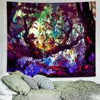 Delur Fantasy Forest Tapestry Mystical Landscape Magical Enchanted Forest Tree Nature Tapestry Psychedelic Wall Hanging Headboard for Bedroom Living Room Home Decor (59.1" x 78.7")