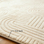 Washable Area Rug 6′6″ × 9′10″ for Living Room Bedroom Hotel, Beige | Soft Cozy Fluffy Low Pile Machine Washable Non Slip Boho Modern Accent Rug for Dining Room Nursery Kids Room Dorm