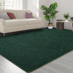 Area Rugs for Bedroom Living Room, 6x9 Dark Green Super Soft Comfy Thickened Memory-Foam Indoor Carpets, Modern Aesthetic Minimalist Carpet for Boys Girls Adults Apartment Nursery Home Décor