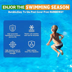 20Ft Pool Covers for (16Ft) Above Ground Pools, Winter Pool Cover,Heavy Duty Above Ground Pool Cover Includes Winch and Cable,UV Protection, Strength&Durability,Blue/Black(Cover Only)