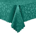 Smiry Rectangle Waterproof Heavy Duty Vinyl Tablecloths, 60 x 102 Inch | Wipeable Washable Floral Embossed Table Cover for Kitchen and Dining Room, Indoor & Outdoor Use, Christmas Green