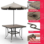 Pamapic Outdoor Piece Patio Dining Set, Weather Resistant PE Rattan Table and Chairs, Comfortable Cushions, Easy Maintenance, 5 PCS, Beige