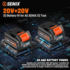SENIX Leaf Blower Cordless, 40V Max Electric Leaf Blowers, Brushless, Handheld, Up to 700 CFM and 145 MPH, 2 Speed Mode, Cruise Control, Includes 2 x 4.0Ah Battery and Charger (BLAX2-M2)