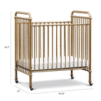 NAMESAKE Abigail 3-in-1 Convertible Mini Metal Crib in Vintage Gold, Greenguard Gold Certified