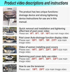 16 Ft Pool Cover, with Automatic Drain Round Pool Cover, One-Piece Quick Installation and Removal Above Ground Pool Cover, Preventing Waterlogging, UV Protected Solar Swimming Pool Cover