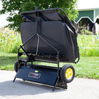 Brinly STS-42BHDK-A 42" Tow-Behind Lawn Sweeper with Dethatcher and Hamper Windscreen