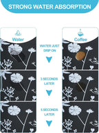 Dish Drying Mat for Kitchen Counter, 12"x19" Rubber Backed (Gray Daisy) | Hide Stain Anti Absorbent for Kitchen Counter, Non-slip Drying Mat for Coffee Machine Dish Rack