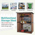 Outdoor Storage Cabinet with Adjustable Shelves, Large Metal Frame Garden Shed for Bike & Tool Storage, Lockable Waterproof Vertical Cabinet Box for Backyard, Patio, Lawn, Deck