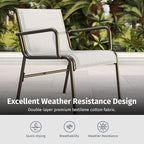 EAST OAK Outdoor Conversation Waterproof Patio Furniture Set, 4-Pieces, Grey