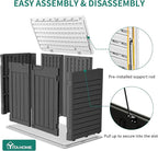 YITAHOME Outdoor Resin Storage Sheds, 39 in Height Lockable Waterproof Horizontal Shed w/o Shelf, Easy to Assemble Shed Storage for Garden Tools, Dark Gray
