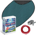 Winter Swimming Pool Cover for 18 ft x 33 ft Aboveground Oval Pool Size, Durable Choice Series, Solid Material, Color - Marine Teal, Pool Cover Choice 391833-4CHOICE