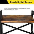 4 Tier Book Shelf, Small Bookshelf Storage Organizer, Tall Narrow Bookcase with Storage Shelves, Wooden Industrial Office Shelves for Bedroom, Living Room, Rustic Brown