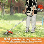 New Weed Eater Gas Powered 52cc 2-Stroke Gas Crank, 2 in 1 Grass Trimmer, Multi-Functional Trimming Tool - String Trimmer, Brush Trimmer (Red2)