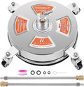 M MINGLE 14'' Pressure Washer Surface Cleaner Attachment, Driveway Power Washer Accessory with 2 Extension Wand, 1/4" Quick Connect, 4000 PSI