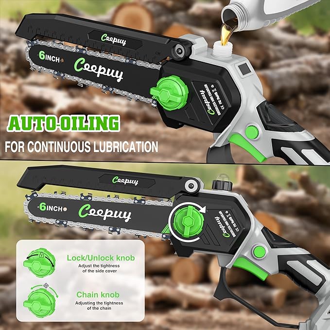 2-in-1 Brushless Electric Pole Saws for Tree Trimming,6 Inch Cordless Mini Chainsaw with Extension Pole and 2 x 4000mAh Batteries, Pole Chain Saw Gift for Men Dad Husband Fathers Gardener 2025
