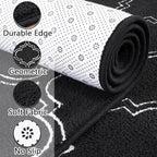 Chicrug Shag Geometric 6x9 Area Rug for Living Room, Large Modern Memory Foam Indoor Carpet, Fluffy Rug for Bedroom Bedside Room Decor for Family Girls Kids Nursery, Black/White