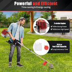 2 Stroke 26cc Gasoline Weed Trimmer Brush Cutter Lawn Edger Grass Weed Eater, Gas Weed Trimmer Gas Weedeaters Grass Trimmer Cordless Gasoline Power w/ 2 Blade Heads