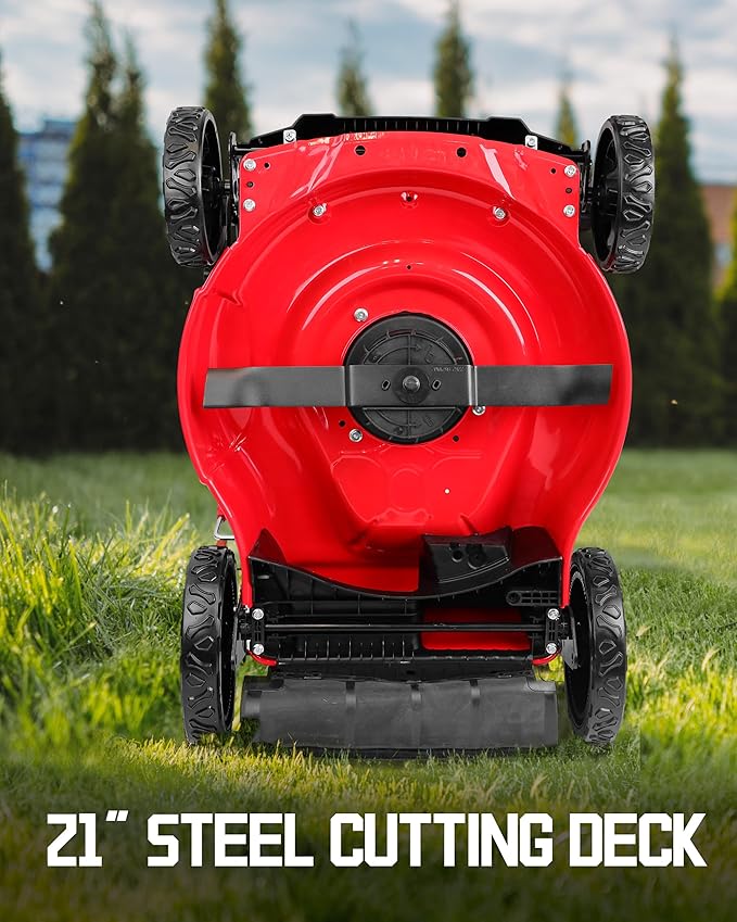 PowerSmart 40V 21" Cordless Lawn Mower, Up to 1/4 Acre, 2 x 40V 4.0Ah Batteries and a Charger Included, 6-Position Height Adjustment