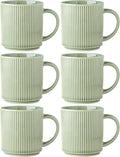 GBhome Coffee Mugs Set of 6，16 oz Coffee Cups with Handle | Cups for Latte, Tea, Cocoa & Milk, Ideal for Daily Use & Gifts, Microwave & Dishwasher Safe, Light Green