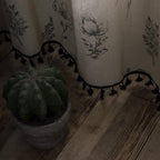 Sutuo Home Boho Curtain with Handmade Tassels, Rod Pocket Window Treatment Vintage Rustic Bohemian French Farmhouse Semi-Blackout Print Drape for Bedroom, 1 Panel 59" W x 84" L,Grey Floral