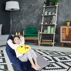 Stuffed Animal Storage Bean Bag Chair Cover, Velvet Canvas Blue Denim Plush Toy Storage Stuff and Sit Seat for Kids/Teens/Adults, 52" x 31" Extra Large Triangle Sofa, 200L/52Gal, Cover Only