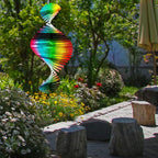 Wind Spinner Rainbow Wave Wind Spinners for Yard and Garden,15in Hanging Kinetic Yard Art Wind Sculpture,3D Wind Spinners Outdoor & Indoor Rainbow Helix Garden Decor Christmas Ornaments