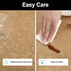 Smiry Rectangle Waterproof Heavy Duty Vinyl Tablecloths, 60 x 120 Inch | Wipeable Washable Floral Embossed Table Cover for Kitchen and Dining Room, Indoor & Outdoor Use, Brown