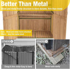 Aivituvin Outdoor Storage Shed Upgraded with Strong Metal Frame Garden Tool Shed Storage House Cabinet with Adjustable Shelfs and Wooden Floor 4.6 x 2.42FT (Brown)