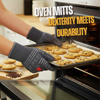 GRILL HEAT AID BBQ Grill Gloves Heat Proof for Grilling – Fireproof 1472°F Heat-Resistant Grill Mitts for Outdoor Barbecue and Smoker, Campfire, Fire Pit, Oven Glove with Fingers for Baking Pizza