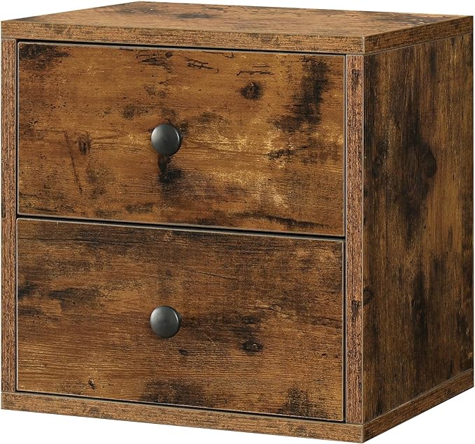 Magic DIY Cube Storage Organizer Stackable Cubes For Home Books Clothes Toy -Modular Cubby Storage System -Closet Organizer -Bookcase Closet (Antique brown, Drawer Cube)
