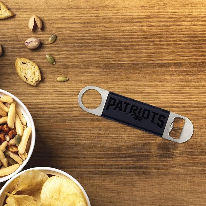 Rico Industries NFL Laser Engraved Bar Blade Faux Leather Laser Engraved Bar Blade - Great Beverage Accessory for Game Day