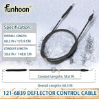 121-6839 Deflector Control Cable for Toro Power Max 724 OE, 726 OE, 826 OE, 826 OTE Snow Blowers/Throwers