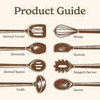 Country Kitchen Non Stick Silicone Utensil Set with Rounded Wood Handles for Cooking and Baking, 8 Piece Set, Khaki