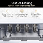 Igloo Portable Ice Maker with Handle & Scoop- Countertop Ice Maker with LED Control Panel & 1.5 Qt Water Tank- Ice Maker Produces 26 Lb Of Ice In 24 Hours With 9 Large or Small Cubes In 7 Minute -Pink