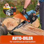 SENIX 16" Gas Chainsaw 46cc 4-Stroke Gas Powered Chainsaws, Cordless Chain Saw with Loop Handle for Wood Cutting and Tree Trimming, Low Emissions & Easy Maintenance, CS4QL-L3