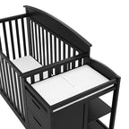 Graco Benton 4-in-1 Convertible Crib and Changer (Black) – GREENGUARD Gold Certified, Crib and Changing -Table Combo, Water-Resistant Changing Pad, Converts to Toddler Bed, Daybed & Full-Size Bed