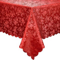 Smiry Rectangle Waterproof Heavy Duty Vinyl Tablecloths, 70 x 108 Inch | Wipeable Washable Floral Embossed Table Cover for Kitchen and Dining Room, Indoor & Outdoor Use, Red