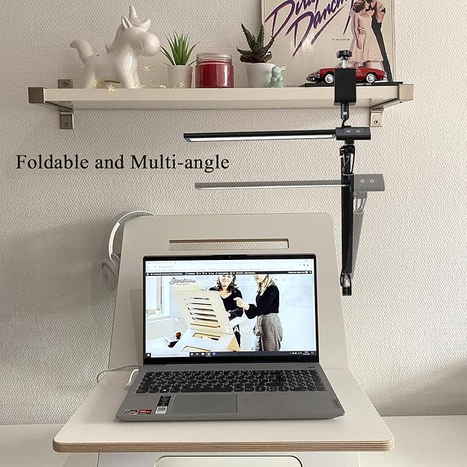 LED Desk Lamp, Architect Task Lamp, 12W Eye-Caring Metal Swing Arm Dimmable Drafting Table Lamp with Clamp,Touch Control Desk Lamp, Study Reading Work Office Workbench