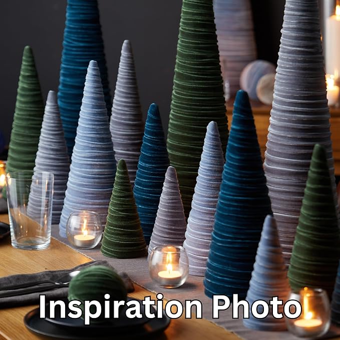 Your Heart's Content Velvet Trees Set of 3 Teal, Minimalist Mantel Accent, Winter Wedding Centerpiece, Valentine Tree Tabletop, Handcrafted Mantel Accent (Teal)