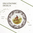 Spode Woodland Pheasant Luncheon Plate - 9" Fine Earthenware Plate with British Flowers Border, Rustic Game Bird Design - Dishwasher, Microwave, Oven & Freezer Safe - Made in England (Pack of 2)