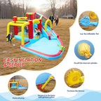 Inflatable Water Slide Bounce Castle with Blower, Dry and Wet Blow Up Jumping Bouncer with Slide, Climbing Wall, Basketball, Funny Tunnel, Soccer, Ball Pit Pool for Outdoor