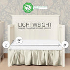 3 in 1 Portable Folding Stationary Side Crib in White, Greenguard Gold & Sunset 3” Extra Firm Fiber Crib Mattress, Greenguard Gold Certified, Waterproof Vinyl Cover