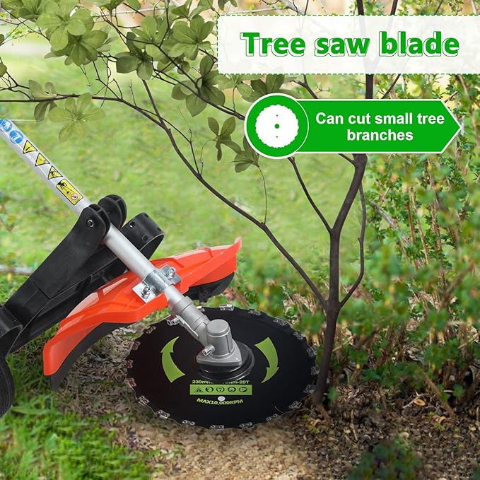 𝟖 𝐢𝐧 𝟏 Gas Weed Wacker, 52cc 2-Cycle Gas Weed Eater, 2025 Upgraded Weed Eater, 9500rpm High Power String Trimmer, Edger Pole Saw Chainsaw Pruner Brush Cutter for Yard, Garden(US Fast Arrival)