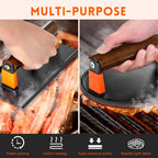 GGC Cast Iron Burger Press Kit, 7" Round and 8"x4" Rectangle Smash Burger Press Set for Grill and Griddle Cooking, 2PCS Meat Press with Wooden Handle for Bacon, Hamburgers, Eggs, Sandwiches